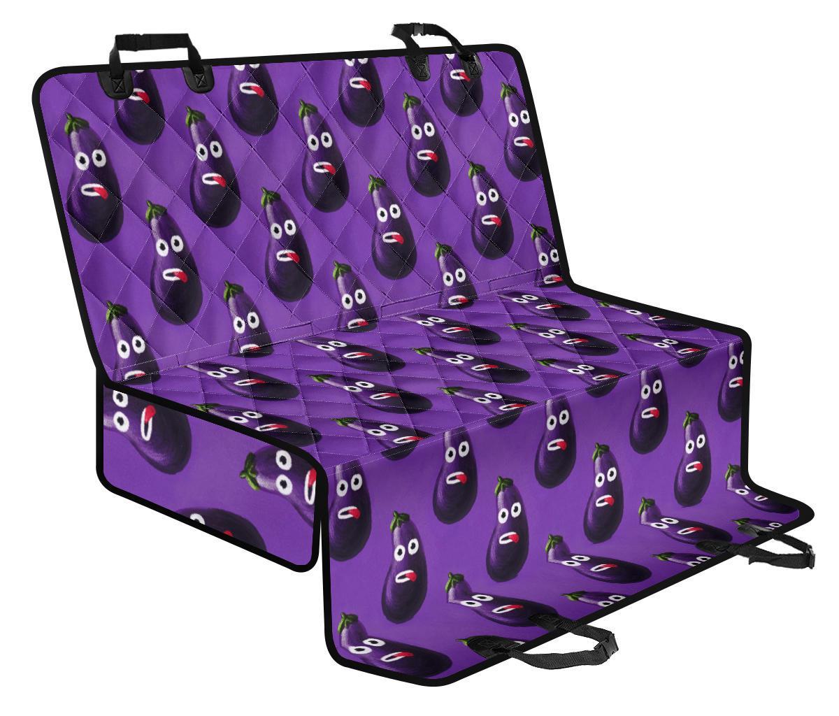 Eggplant Funny Pattern Print Pet Car Seat Cover-grizzshop
