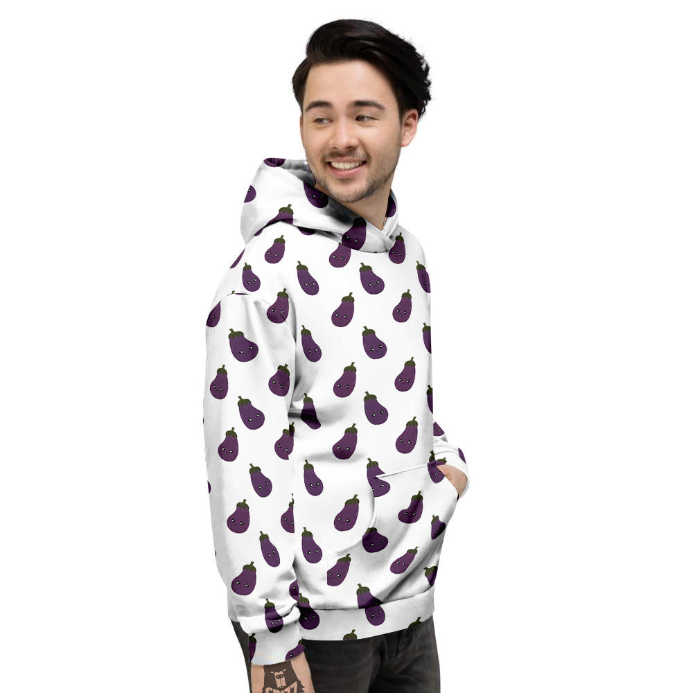 Eggplant Funny Print Pattern Men's Hoodie-grizzshop