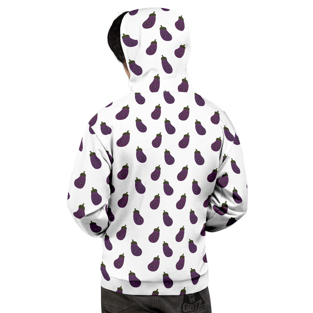 Eggplant Funny Print Pattern Men's Hoodie-grizzshop