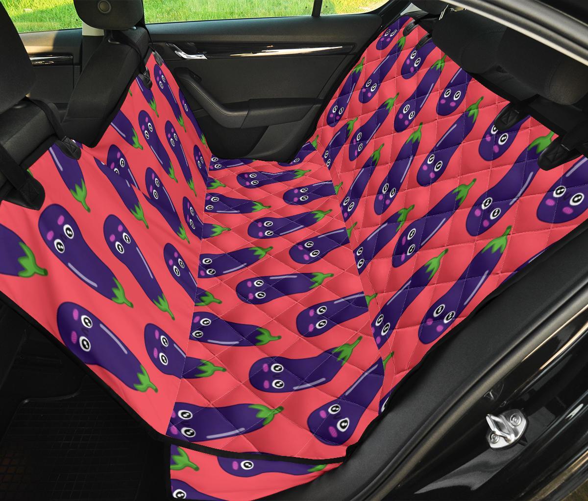 Eggplant Funny Print Pattern Pet Car Seat Cover-grizzshop