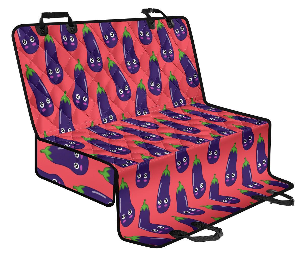 Eggplant Funny Print Pattern Pet Car Seat Cover-grizzshop