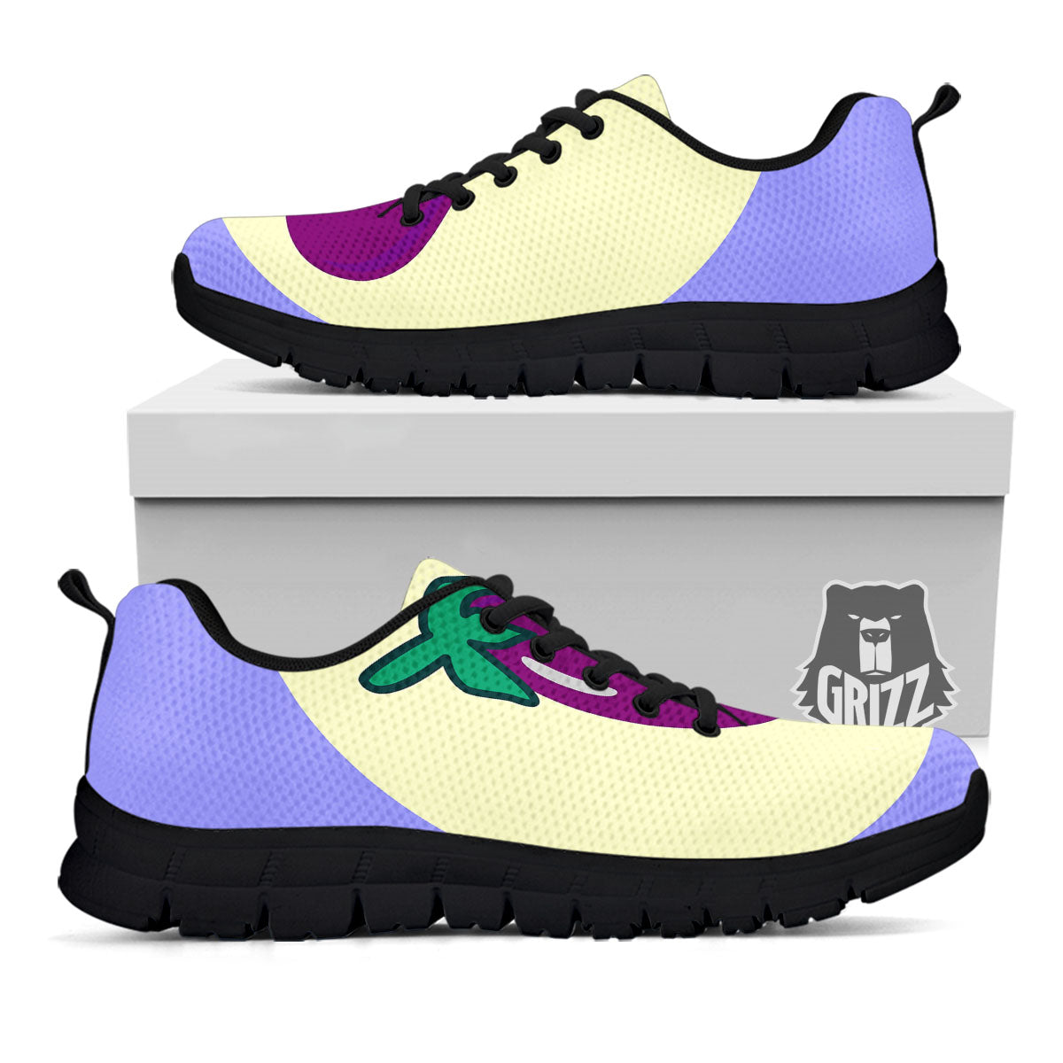 Eggplant Print Black Sneaker-grizzshop
