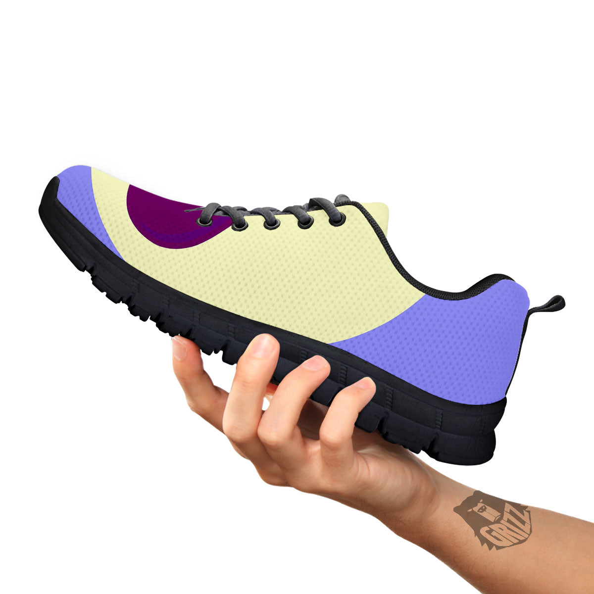 Eggplant Print Black Sneaker-grizzshop
