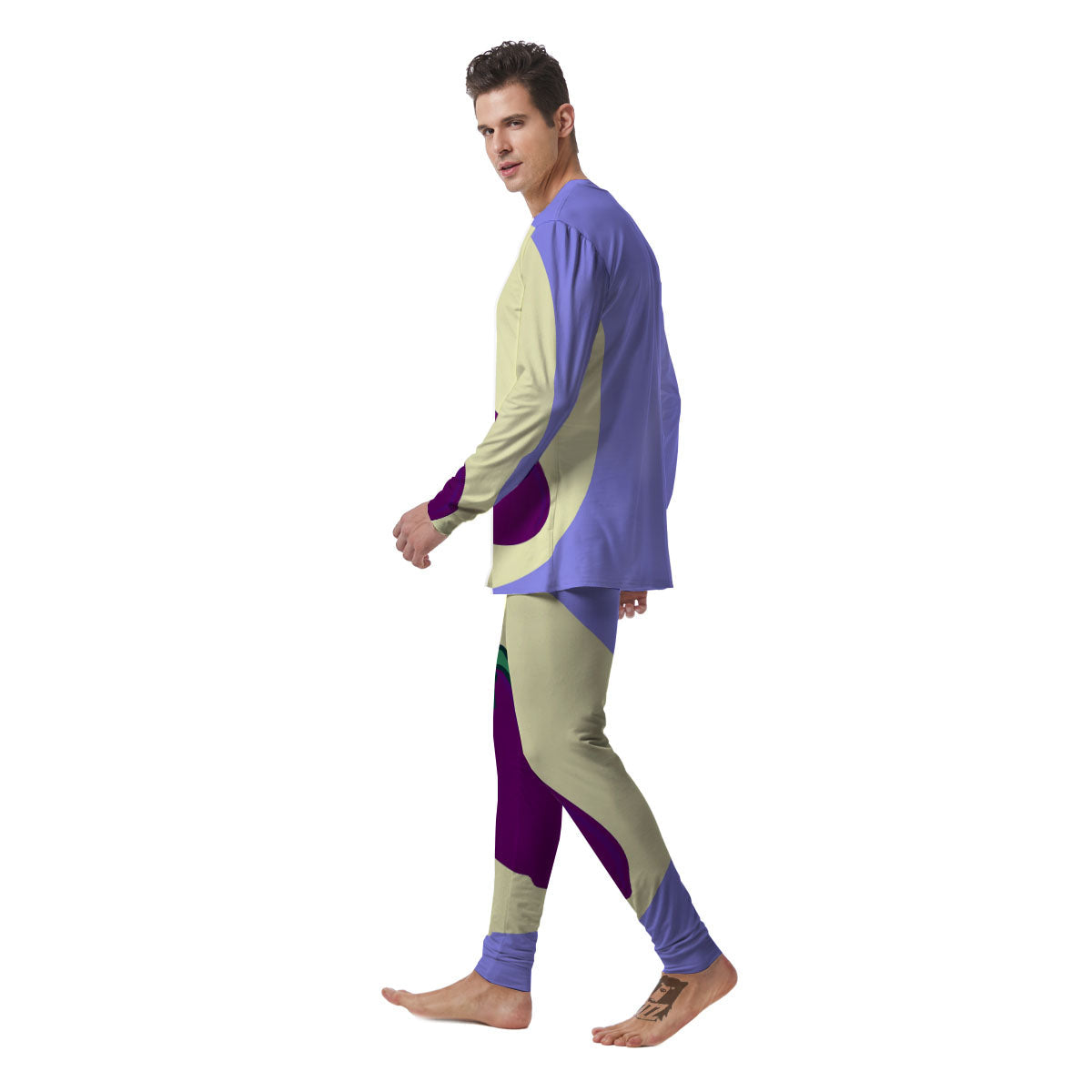 Eggplant Print Men's Pajamas-grizzshop