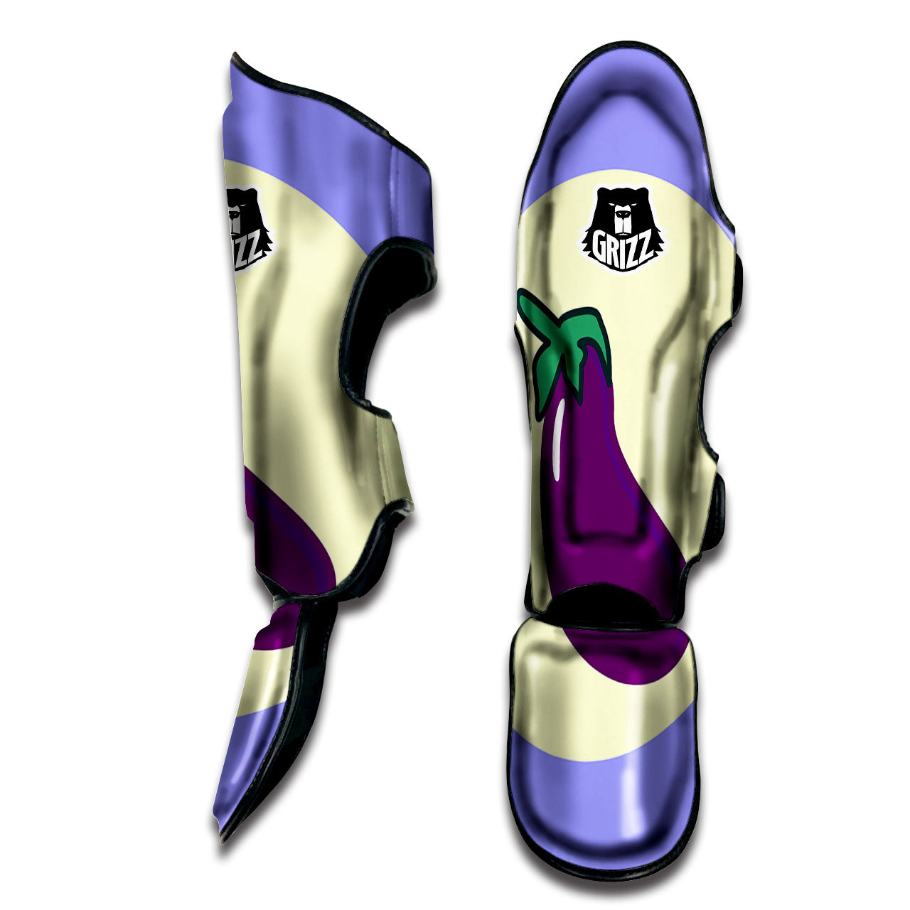 Eggplant Print Muay Thai Shin Guards-grizzshop