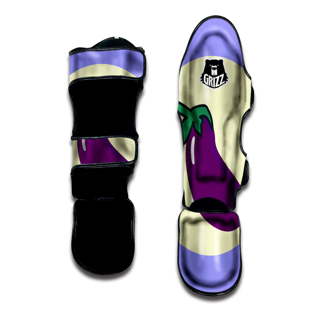 Eggplant Print Muay Thai Shin Guards-grizzshop