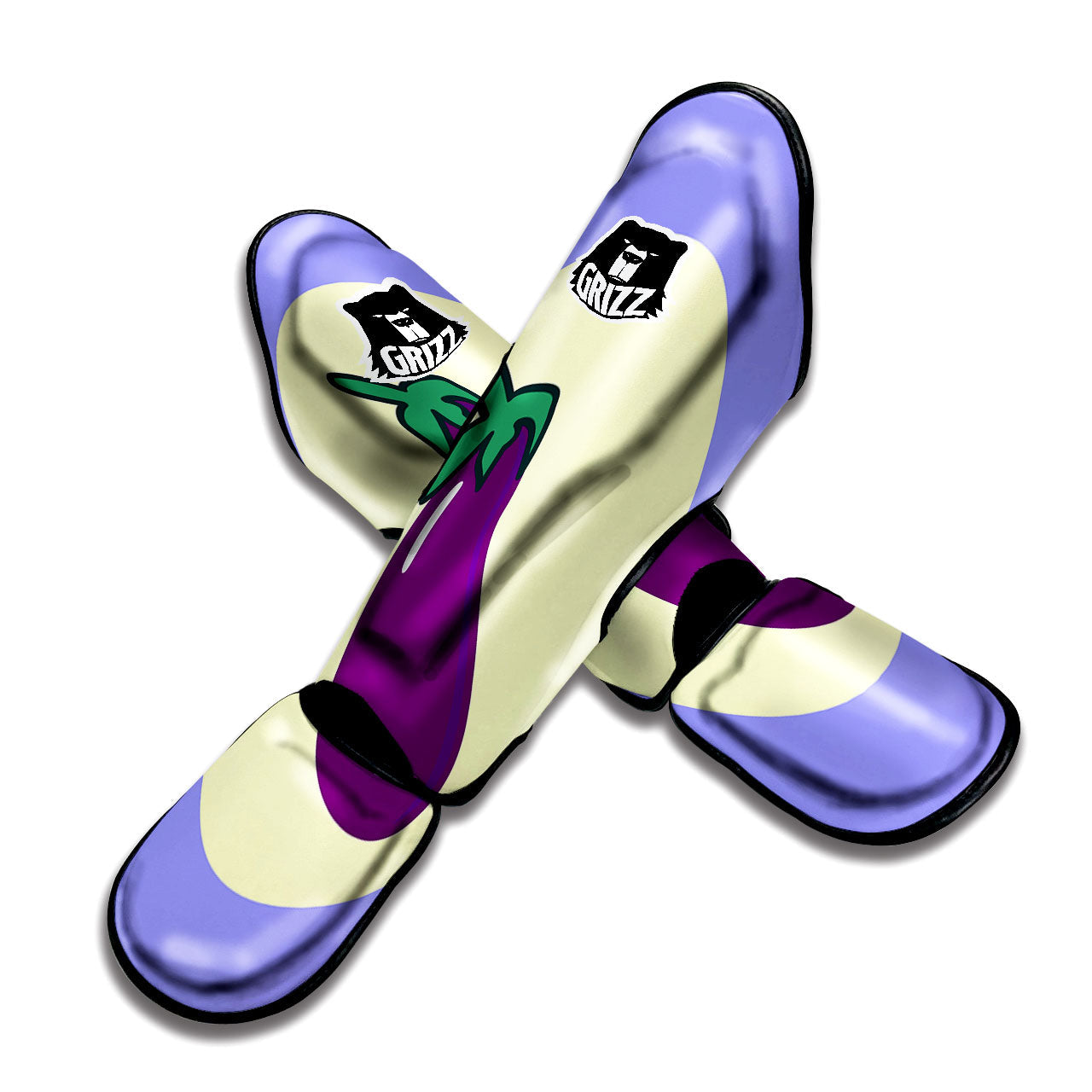 Eggplant Print Muay Thai Shin Guards-grizzshop