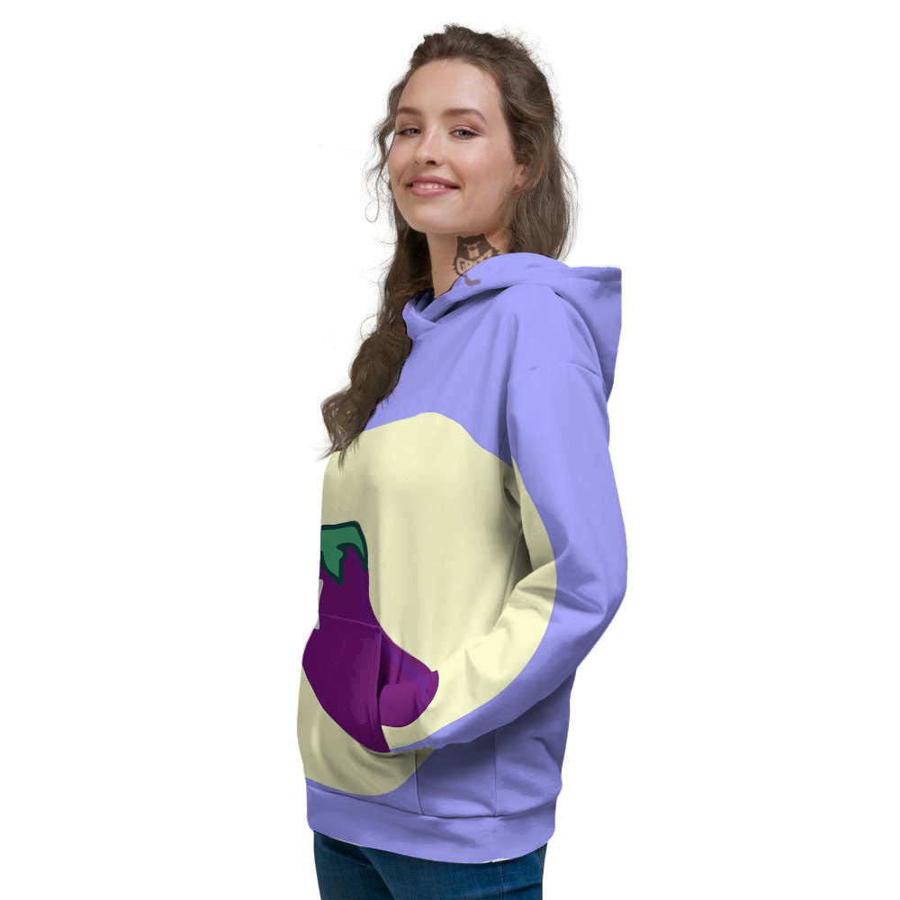 Eggplant Print Women's Hoodie-grizzshop