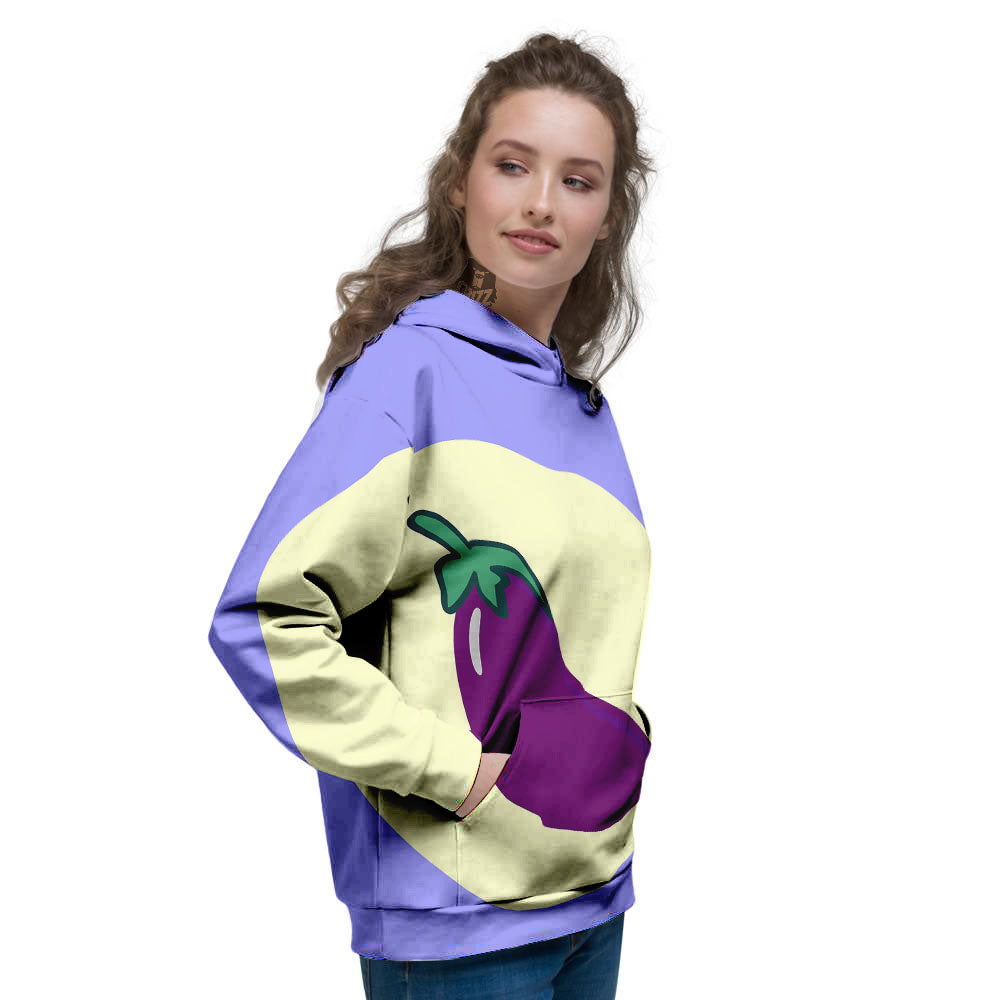 Eggplant Print Women's Hoodie-grizzshop