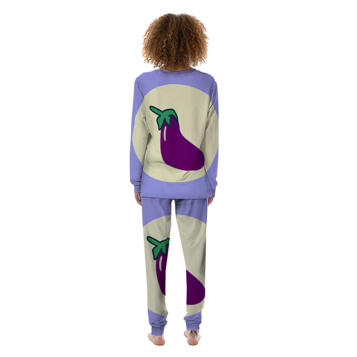 Eggplant Print Women's Pajamas-grizzshop