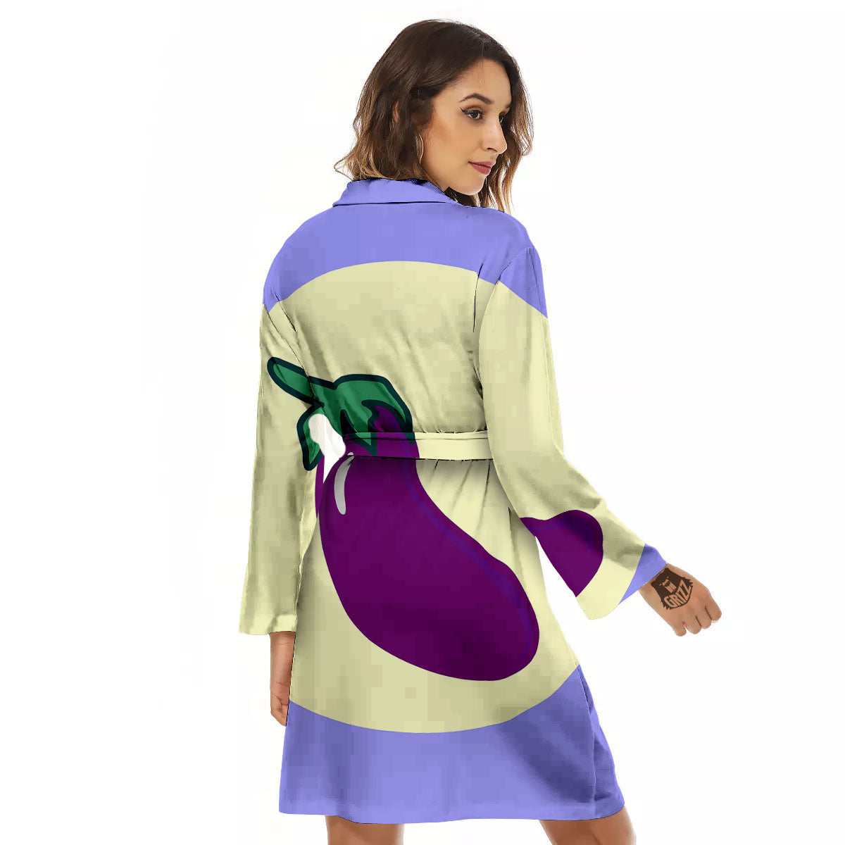 Eggplant Print Women's Robe-grizzshop