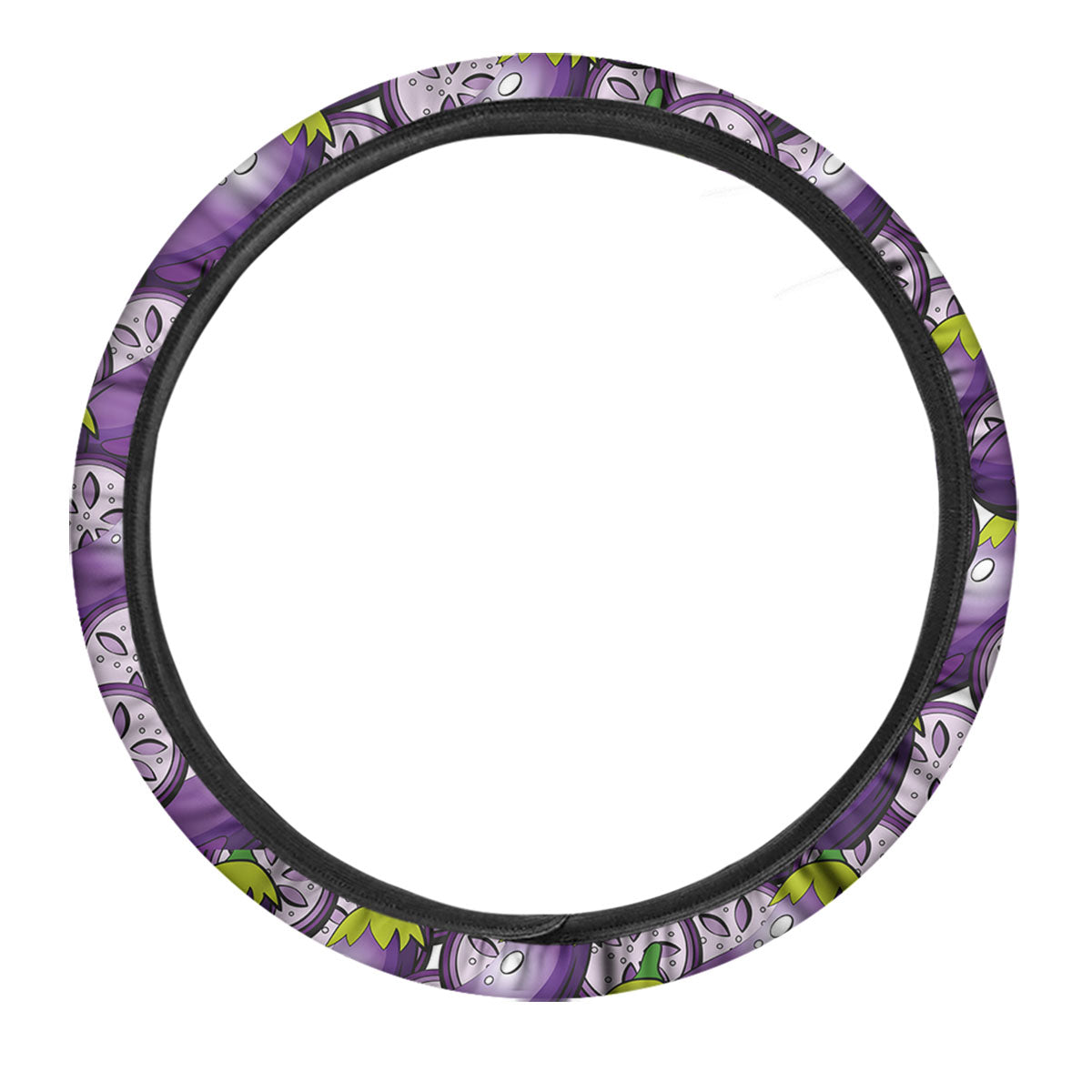 Eggplant Purple Print Pattern Car Steering Wheel Cover-grizzshop