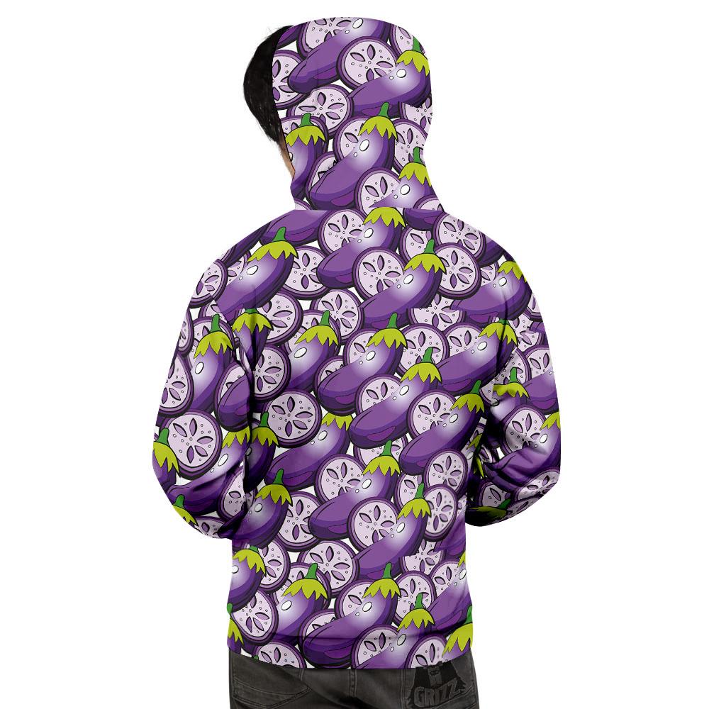 Eggplant Purple Print Pattern Men's Hoodie-grizzshop