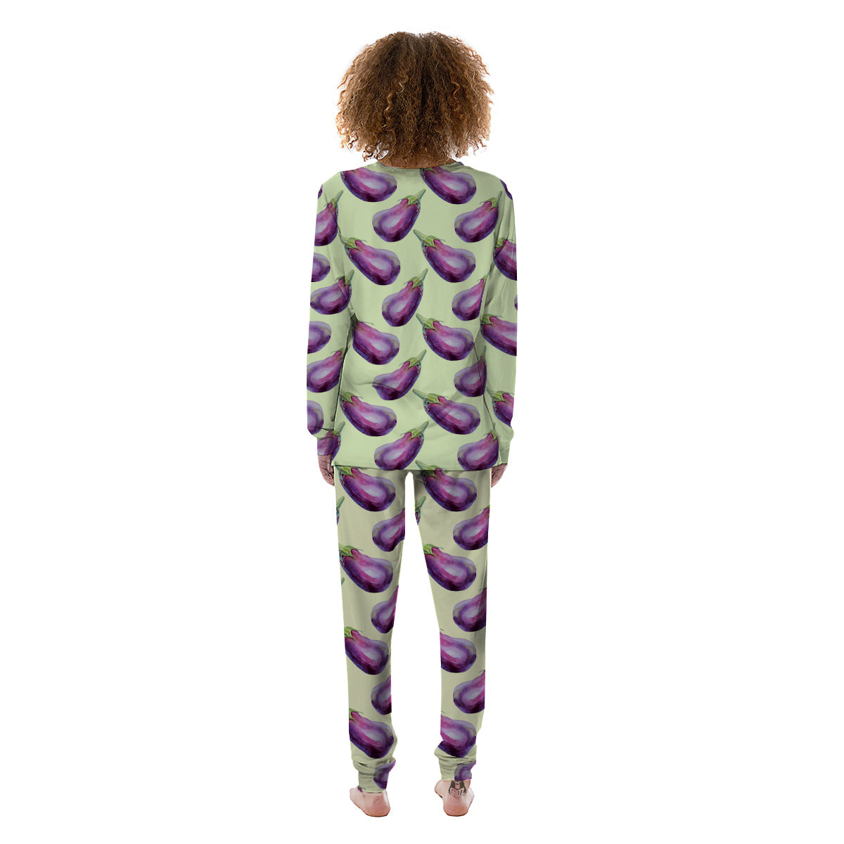 Eggplant Watercolor Pattern Women's Pajamas-grizzshop