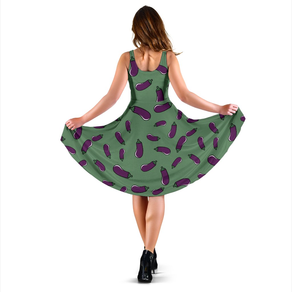 Eggplant Pattern Print Dress-grizzshop
