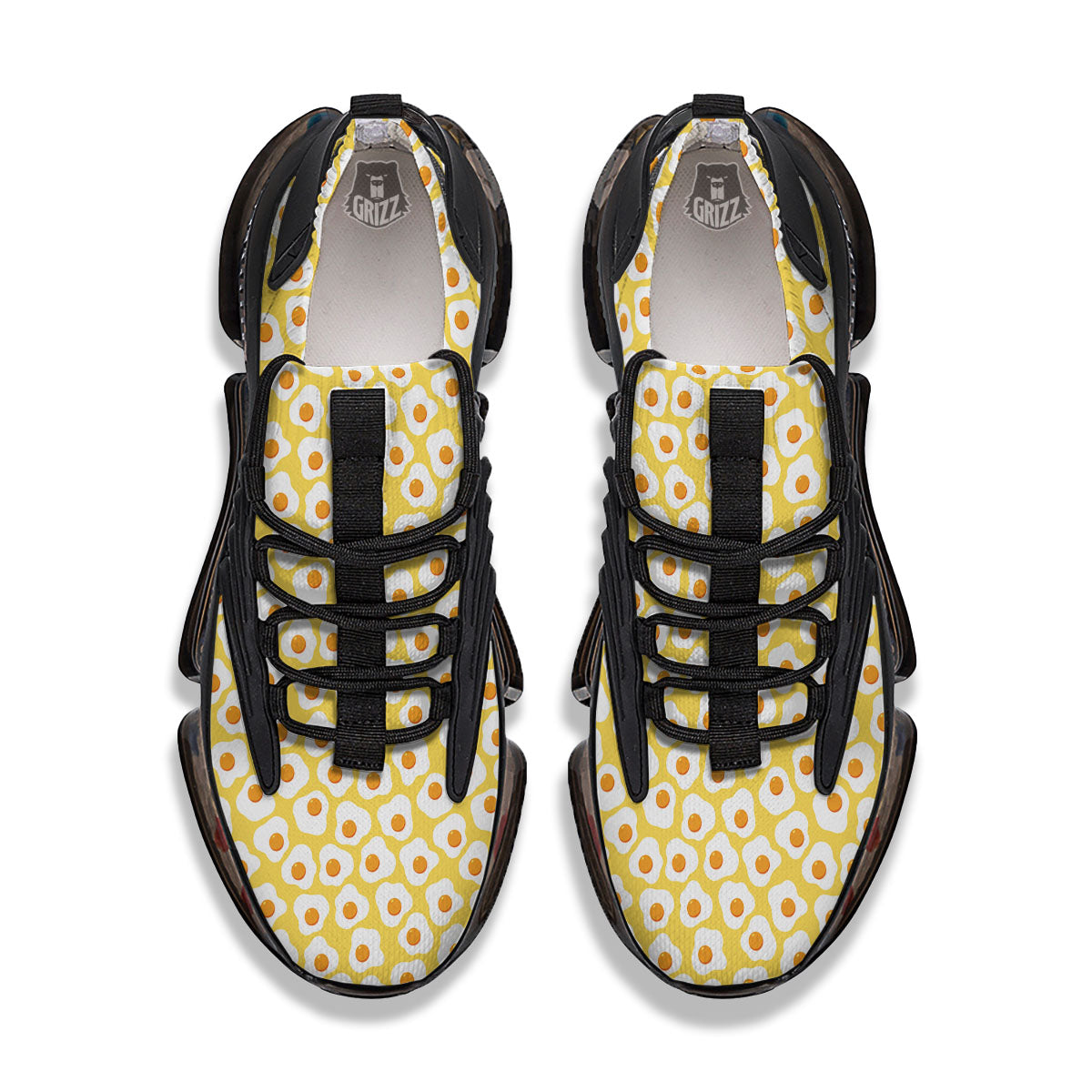 Eggs Print Pattern Black Gym Shoes-grizzshop