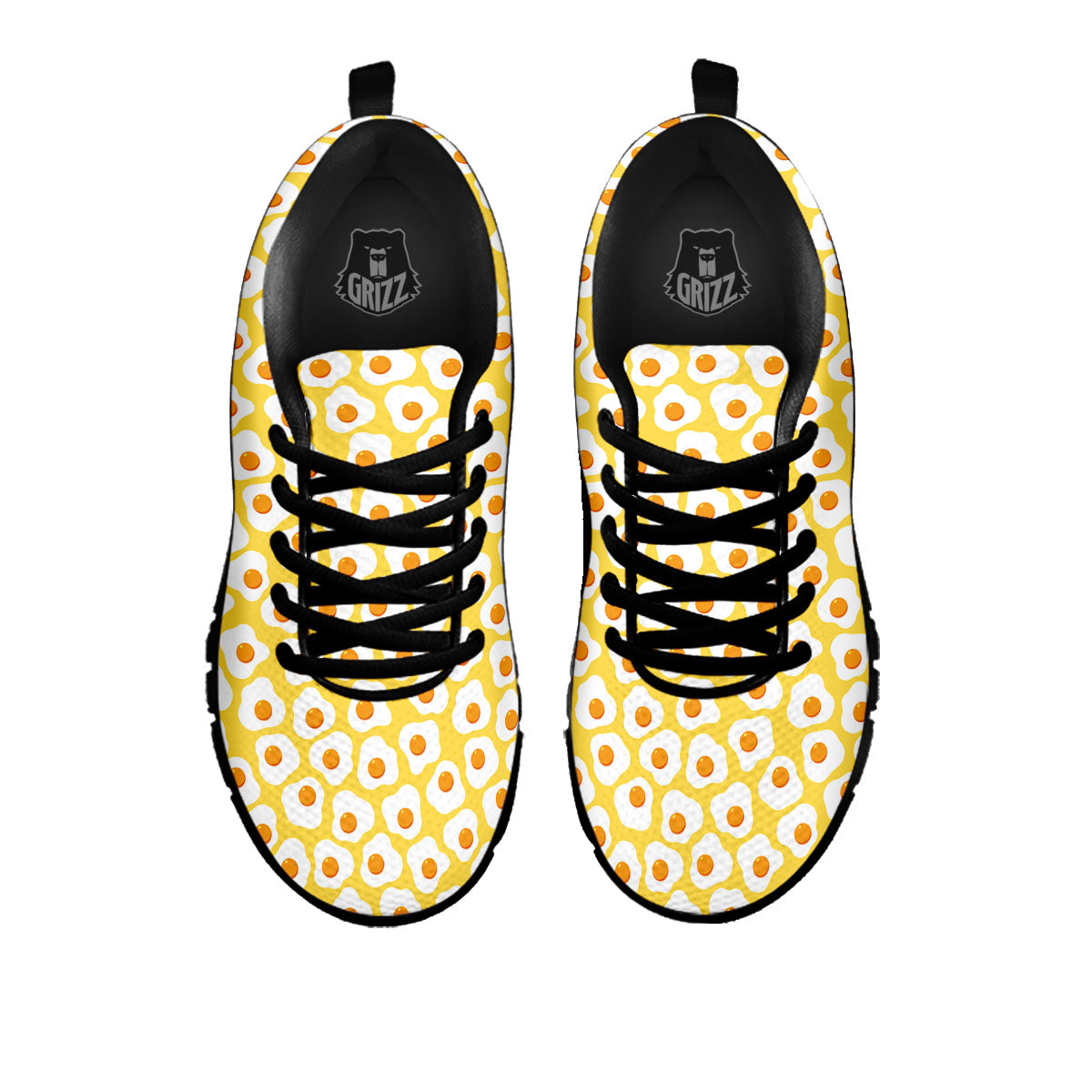 Eggs Print Pattern Black Sneaker-grizzshop