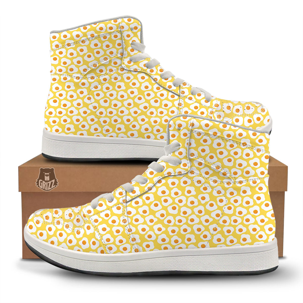 Eggs Print Pattern High Top Sneakers-grizzshop