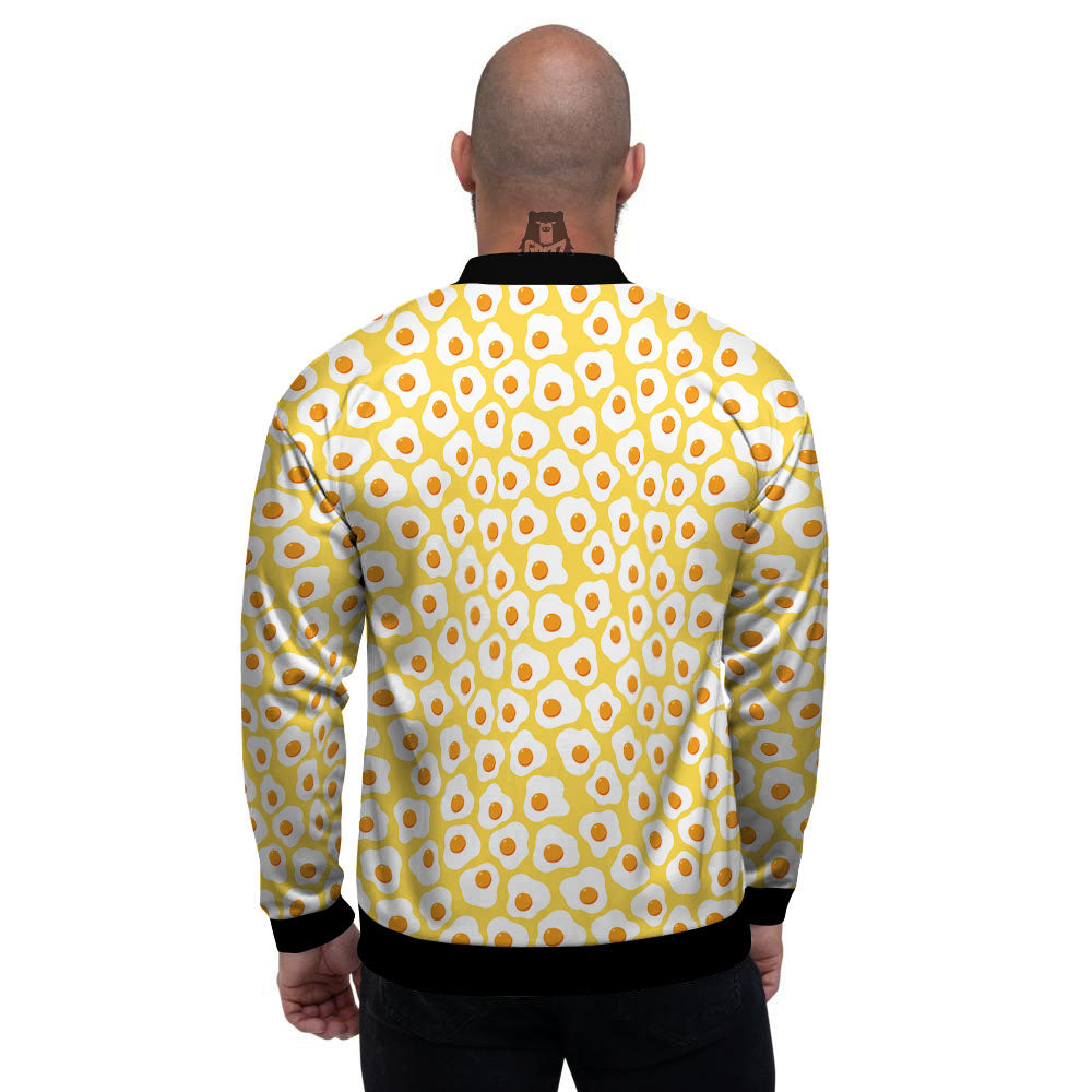 Eggs Print Pattern Men's Bomber Jacket-grizzshop