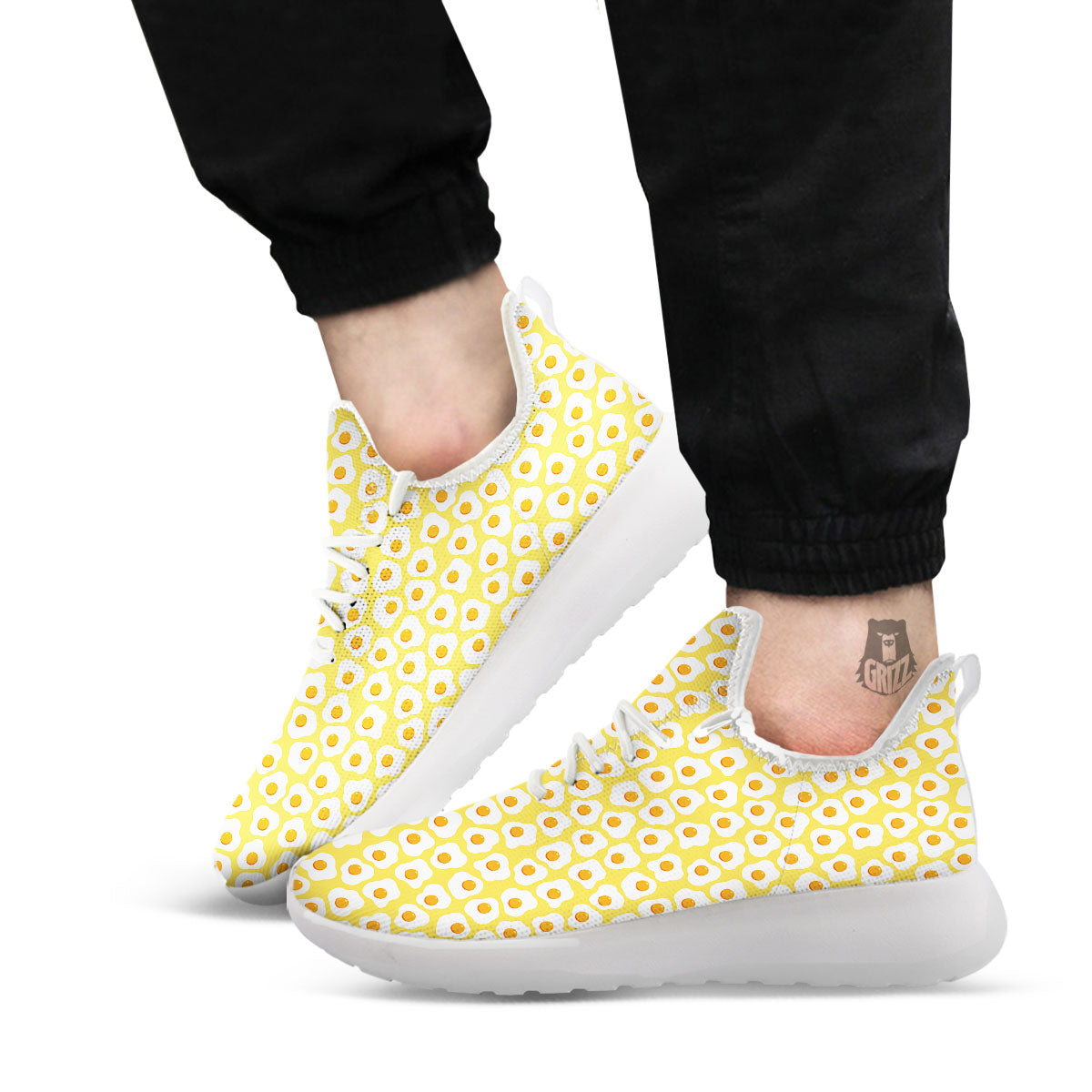 Eggs Print Pattern White Athletic Shoes-grizzshop