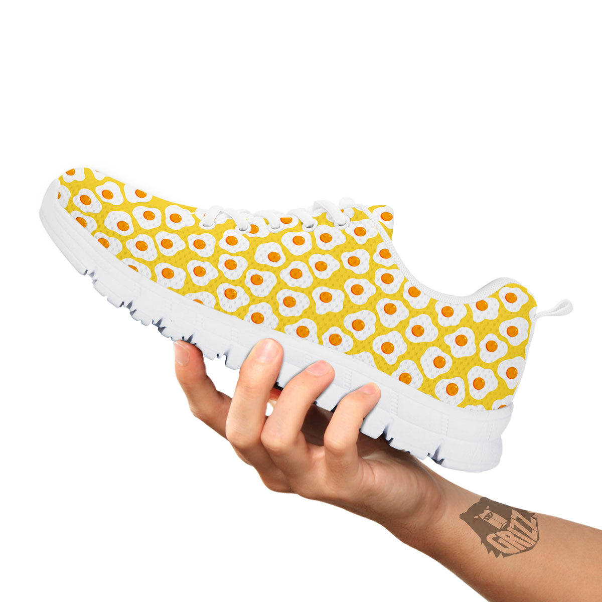 Eggs Print Pattern White Sneaker-grizzshop