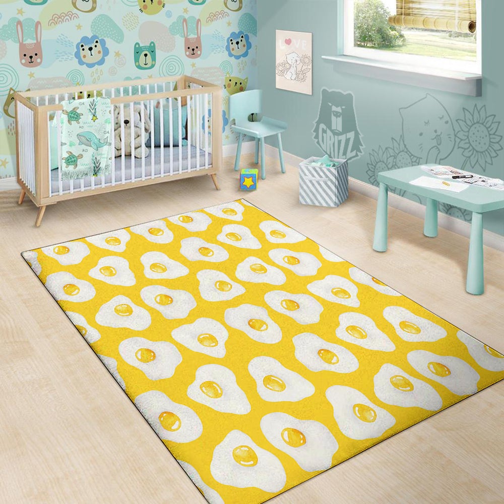 Eggs Yellow Print Pattern Floor Mat-grizzshop