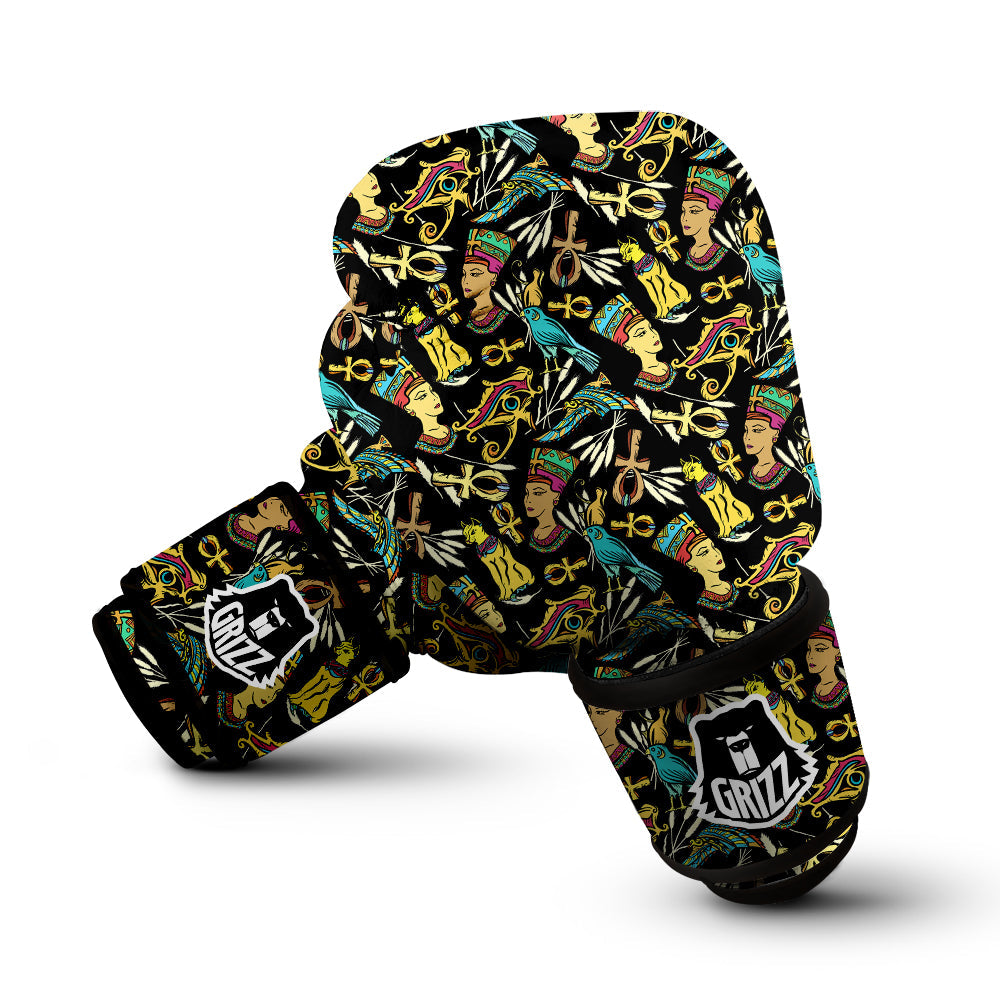 Egypt Ancient Print Pattern Boxing Gloves-grizzshop
