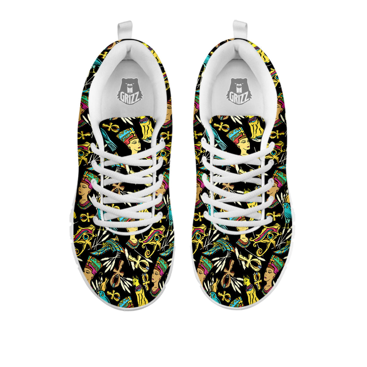 Egypt Ancient Print Pattern White Sneaker-grizzshop