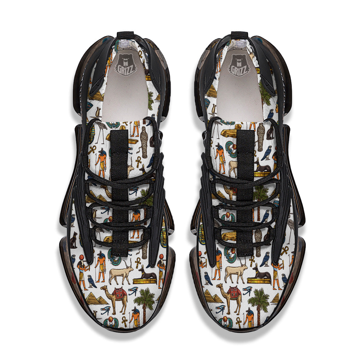 Egypt Religion Symbols Print Pattern Black Gym Shoes-grizzshop