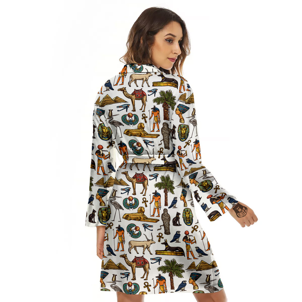 Egypt Religion Symbols Print Pattern Women's Robe-grizzshop
