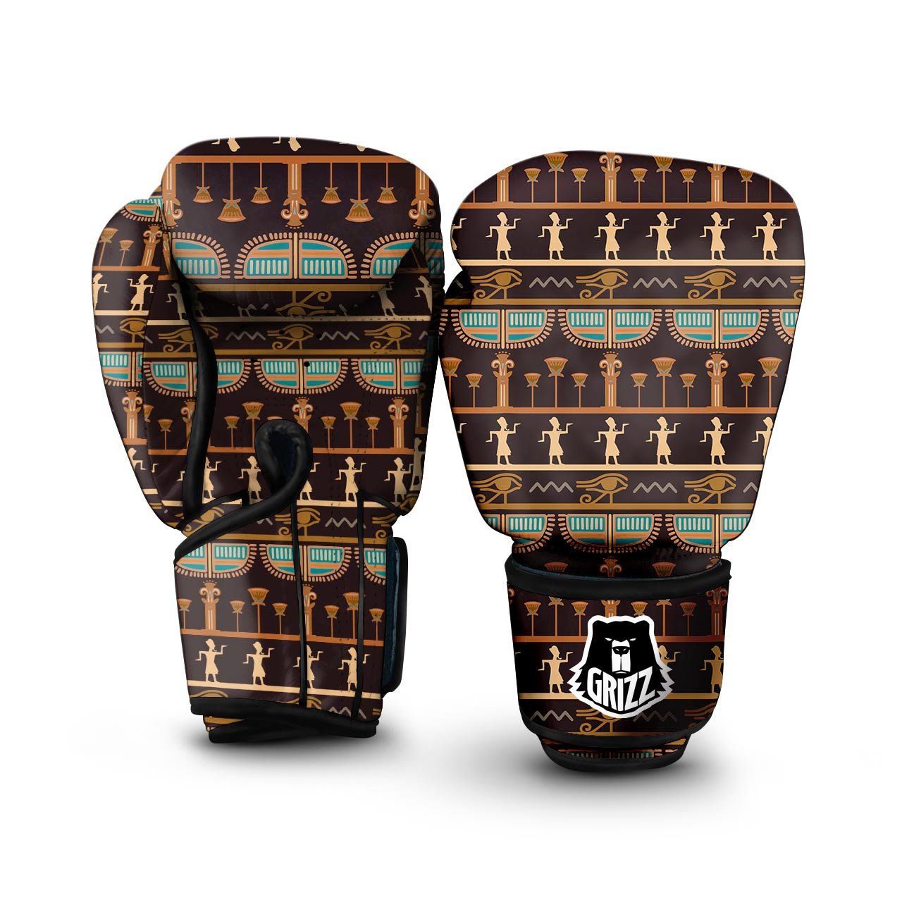 Aztec Trippy Turquoise Ethnic Print Pattern Boxing Gloves
