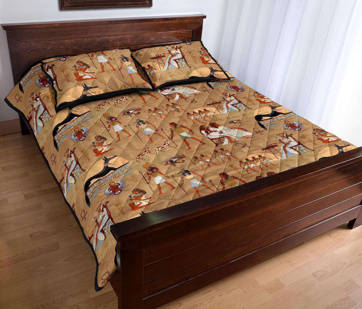 Egyptian Pattern Print Bed Set Quilt-grizzshop