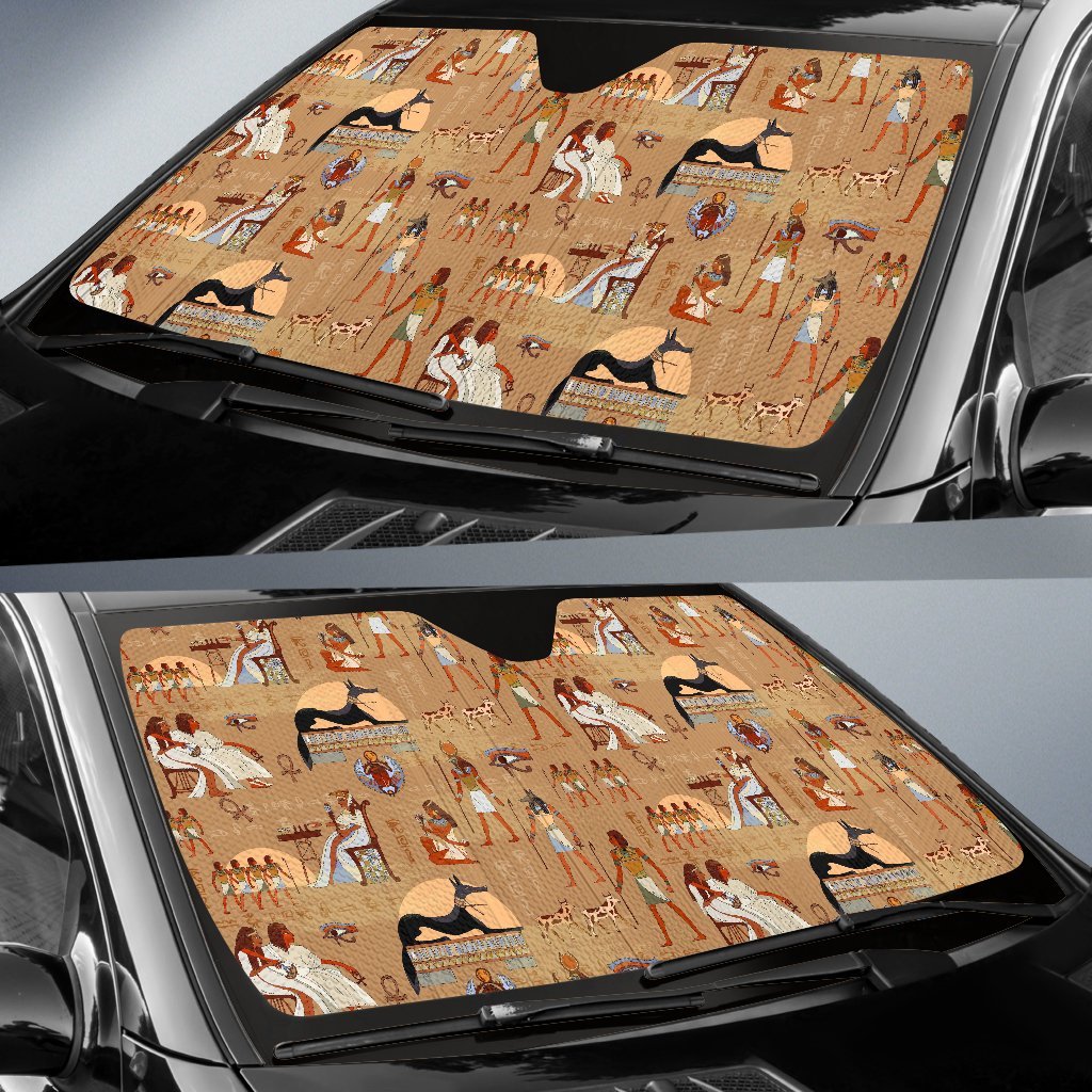 Egyptian Pattern Print Car Sun Shade-grizzshop