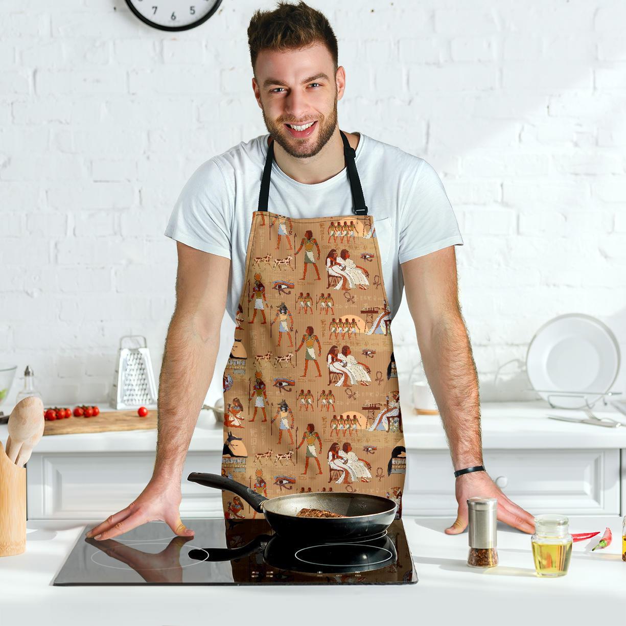 Egyptian Pattern Print Men's Apron-grizzshop