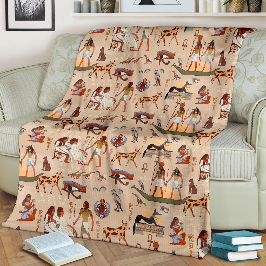 Egyptian Print Pattern Blanket-grizzshop