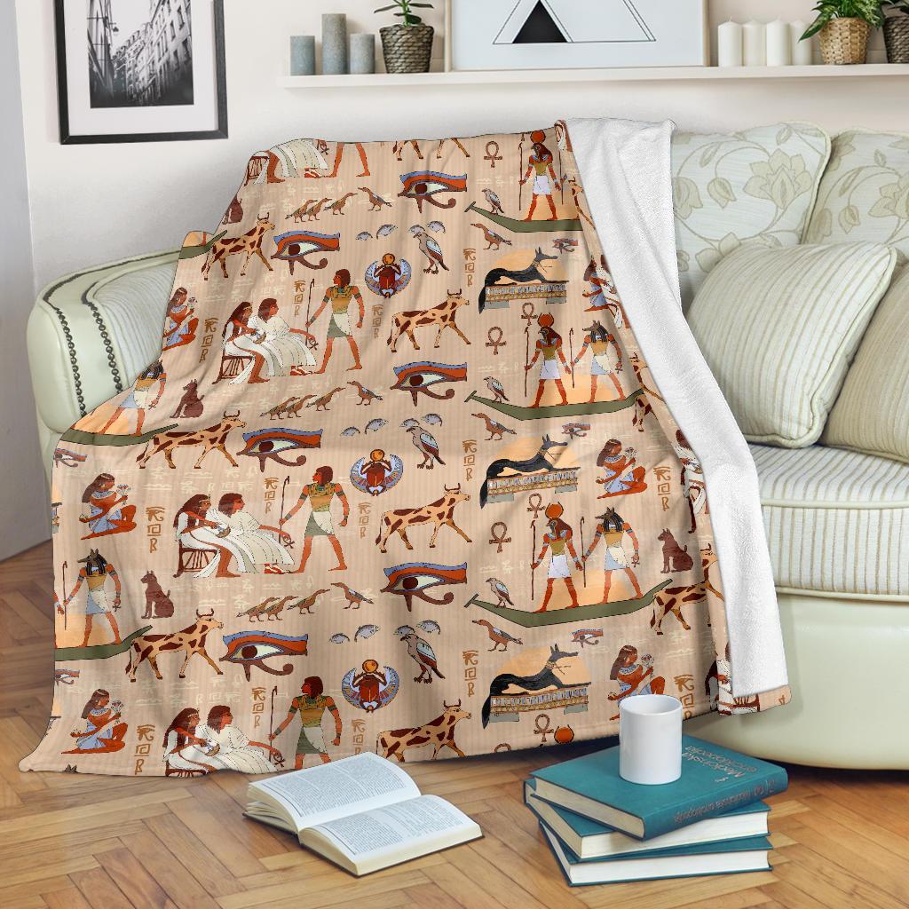 Egyptian Print Pattern Blanket-grizzshop