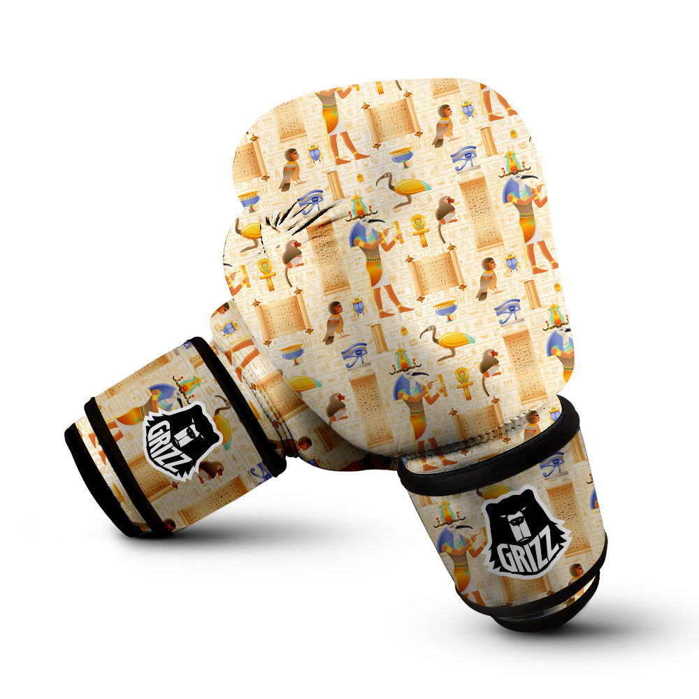 Egyptian Thoth Print Pattern Boxing Gloves-grizzshop