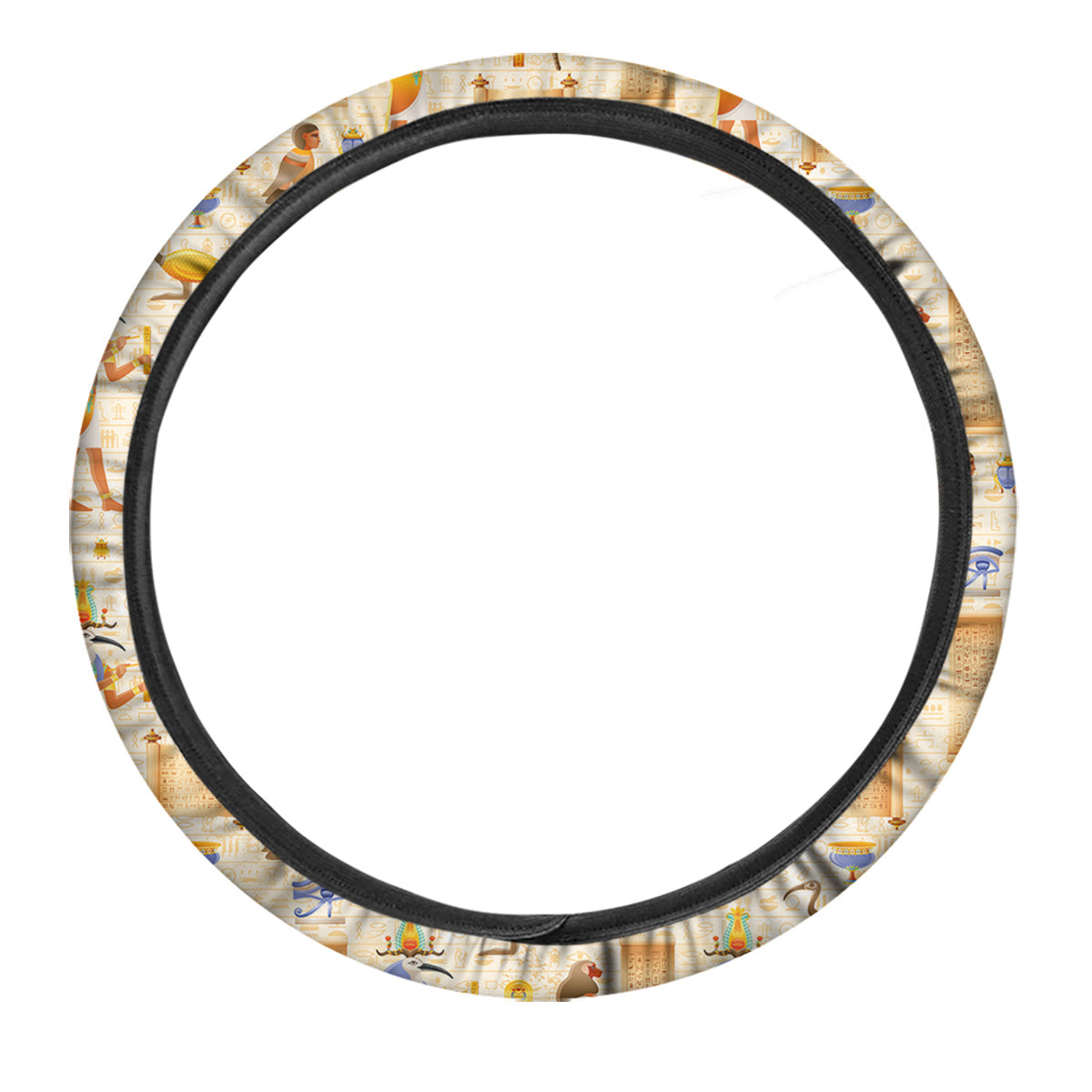 Egyptian Thoth Print Pattern Car Steering Wheel Cover-grizzshop