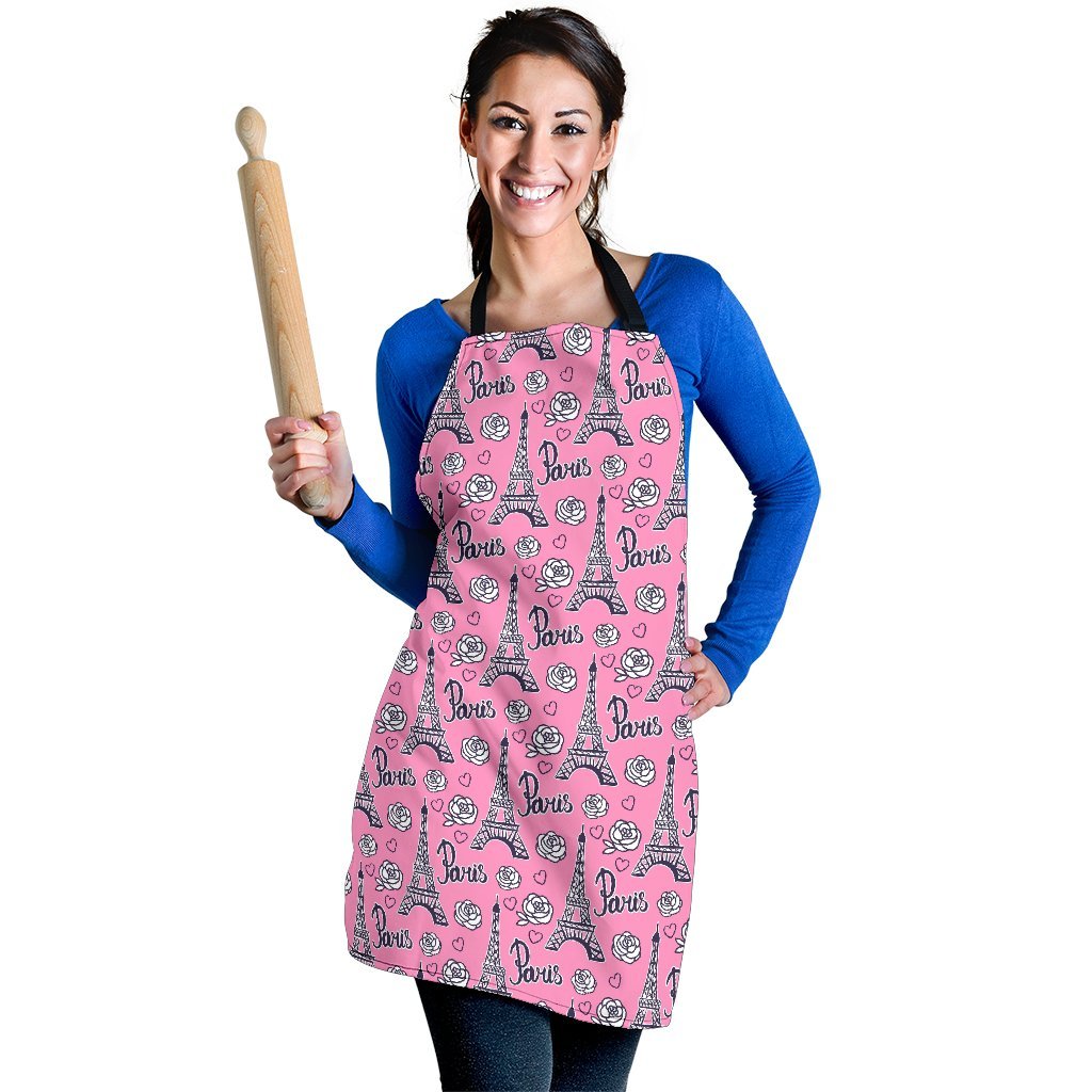 Eiffel Tower Print Pattern Women's Apron-grizzshop