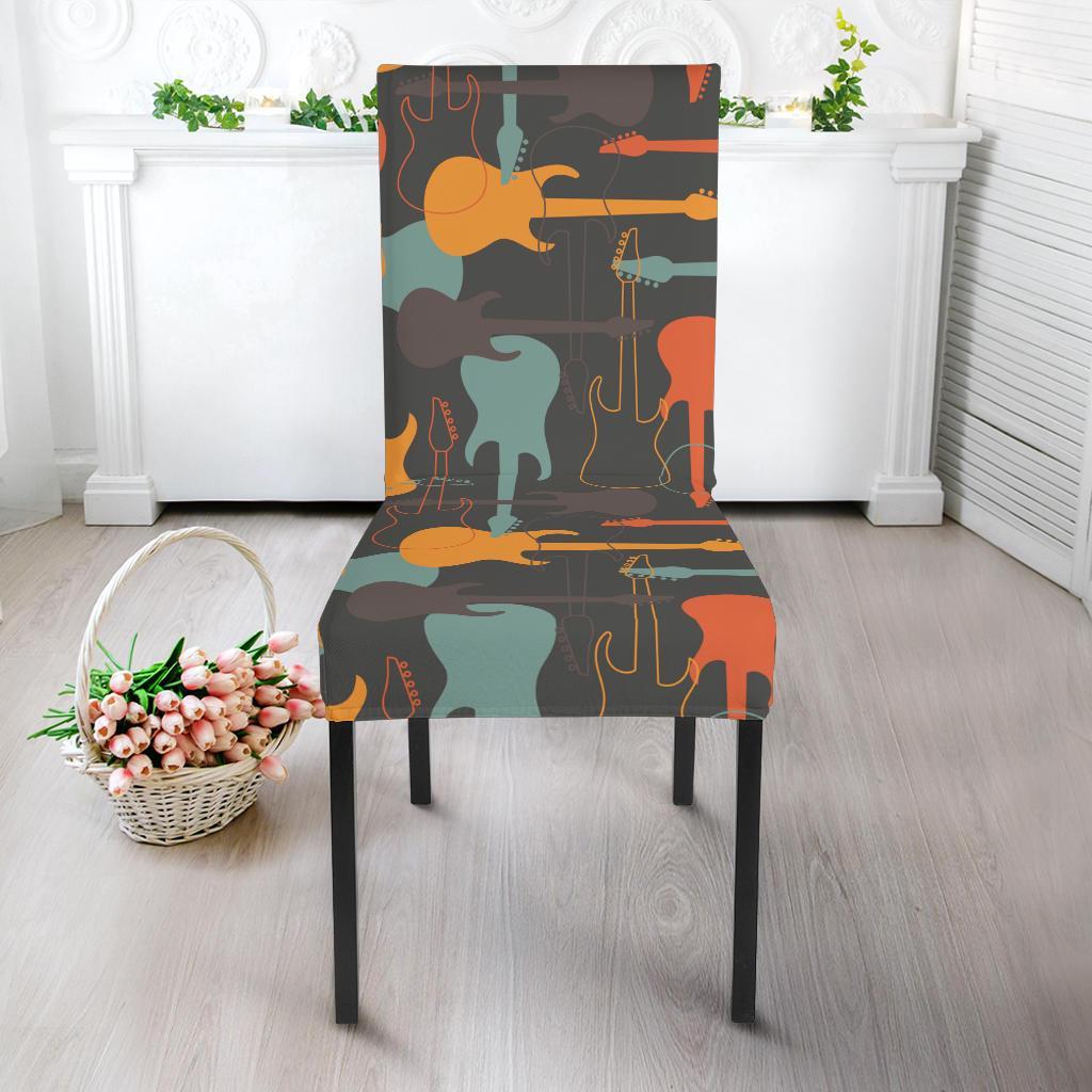 Electric Guitar Colorful Pattern Print Chair Cover-grizzshop