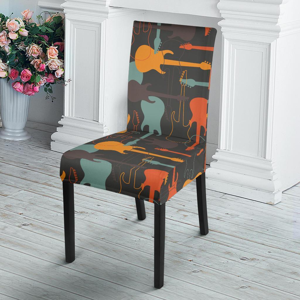 Electric Guitar Colorful Pattern Print Chair Cover-grizzshop
