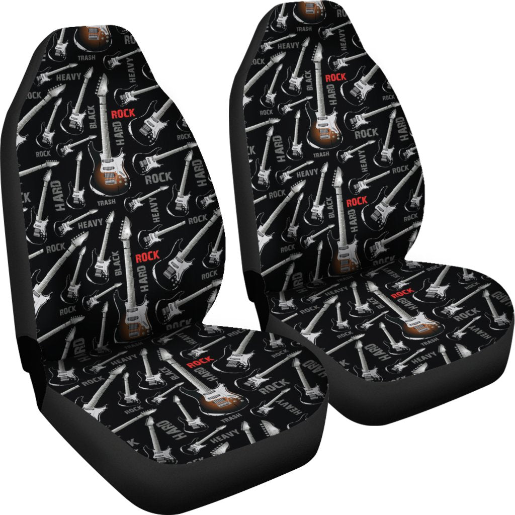 Electric Guitar Pattern Print Universal Fit Car Seat Cover-grizzshop