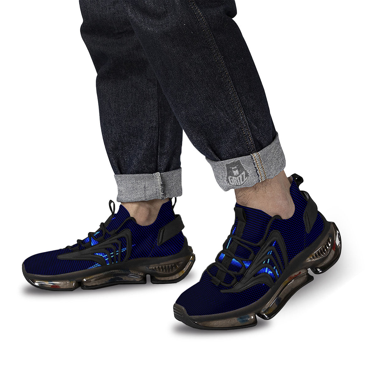 Electrocardiogram Heartbeat Print Black Gym Shoes-grizzshop