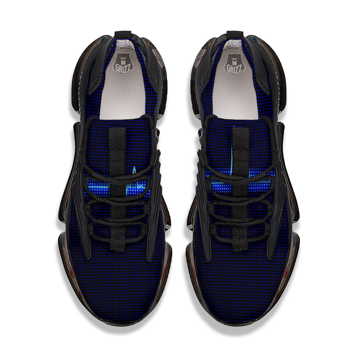Electrocardiogram Heartbeat Print Black Gym Shoes-grizzshop