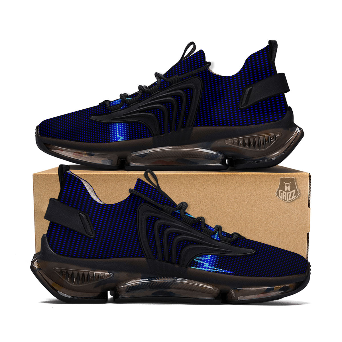 Electrocardiogram Heartbeat Print Black Gym Shoes-grizzshop