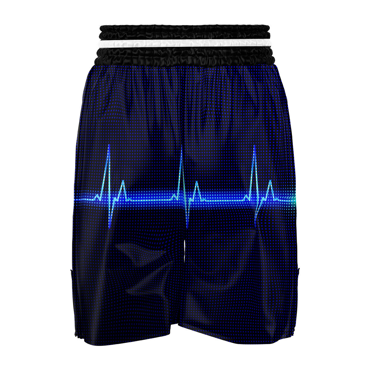 Electrocardiogram Heartbeat Print Boxing Shorts-grizzshop
