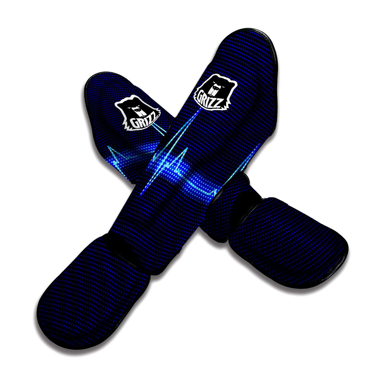 Electrocardiogram Heartbeat Print Muay Thai Shin Guards-grizzshop