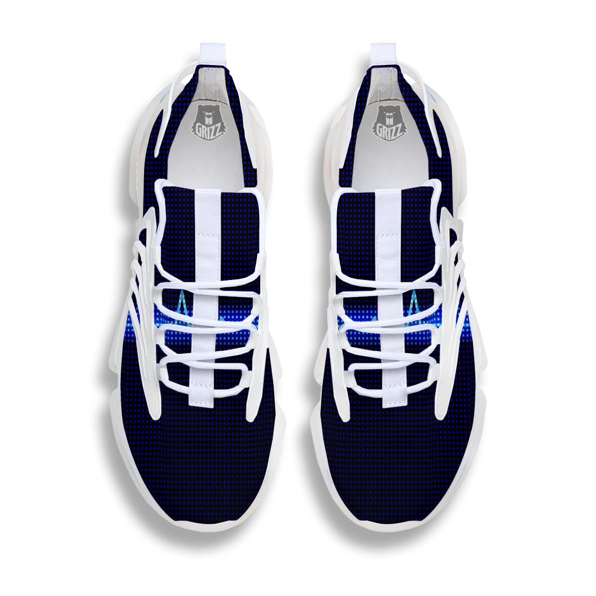 Electrocardiogram Heartbeat Print White Gym Shoes-grizzshop