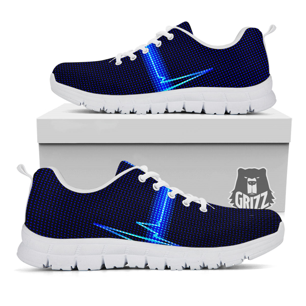 Electrocardiogram Heartbeat Print White Sneaker-grizzshop