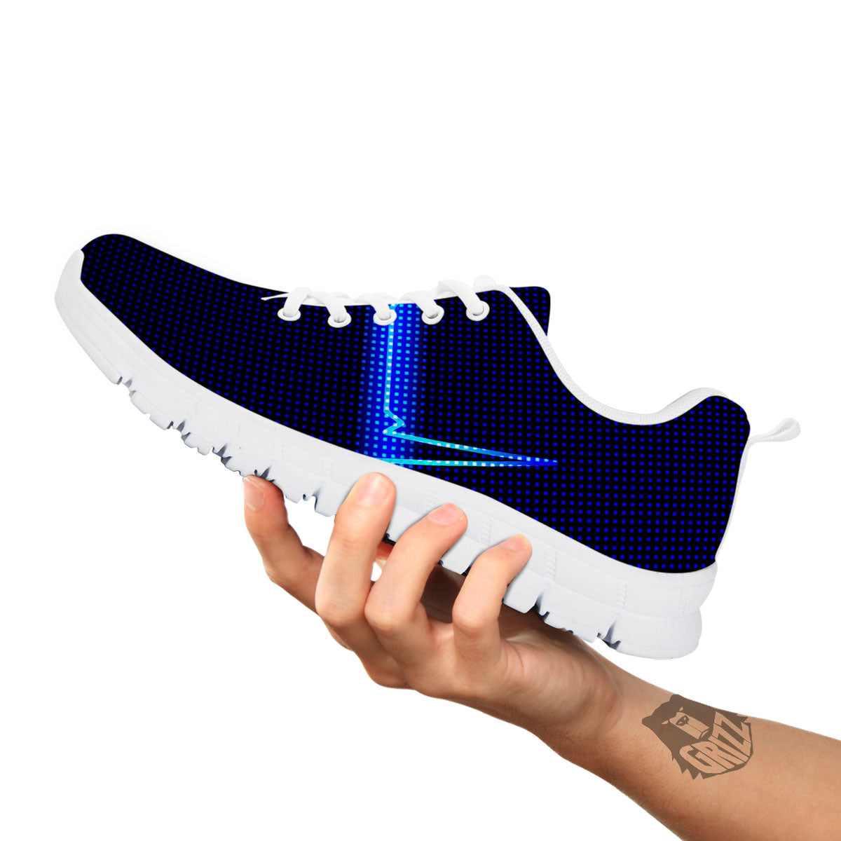 Electrocardiogram Heartbeat Print White Sneaker-grizzshop